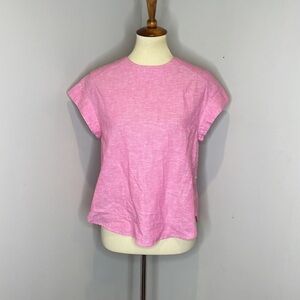 Trovata Birds of‎ Paradise Pink Linen Short Sleeve Blouse